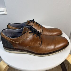 Leather Loafer‎ Shoes US 9 EU 42 Casual Low Top Sneakers Brown Lace Up Two Tone